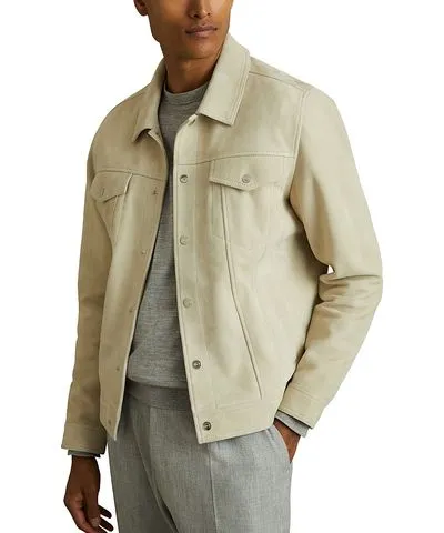 Reiss Eden Suede Trucker Jacket