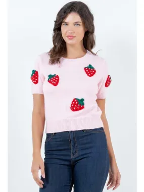 Roya Strawberry Sweater - Pink