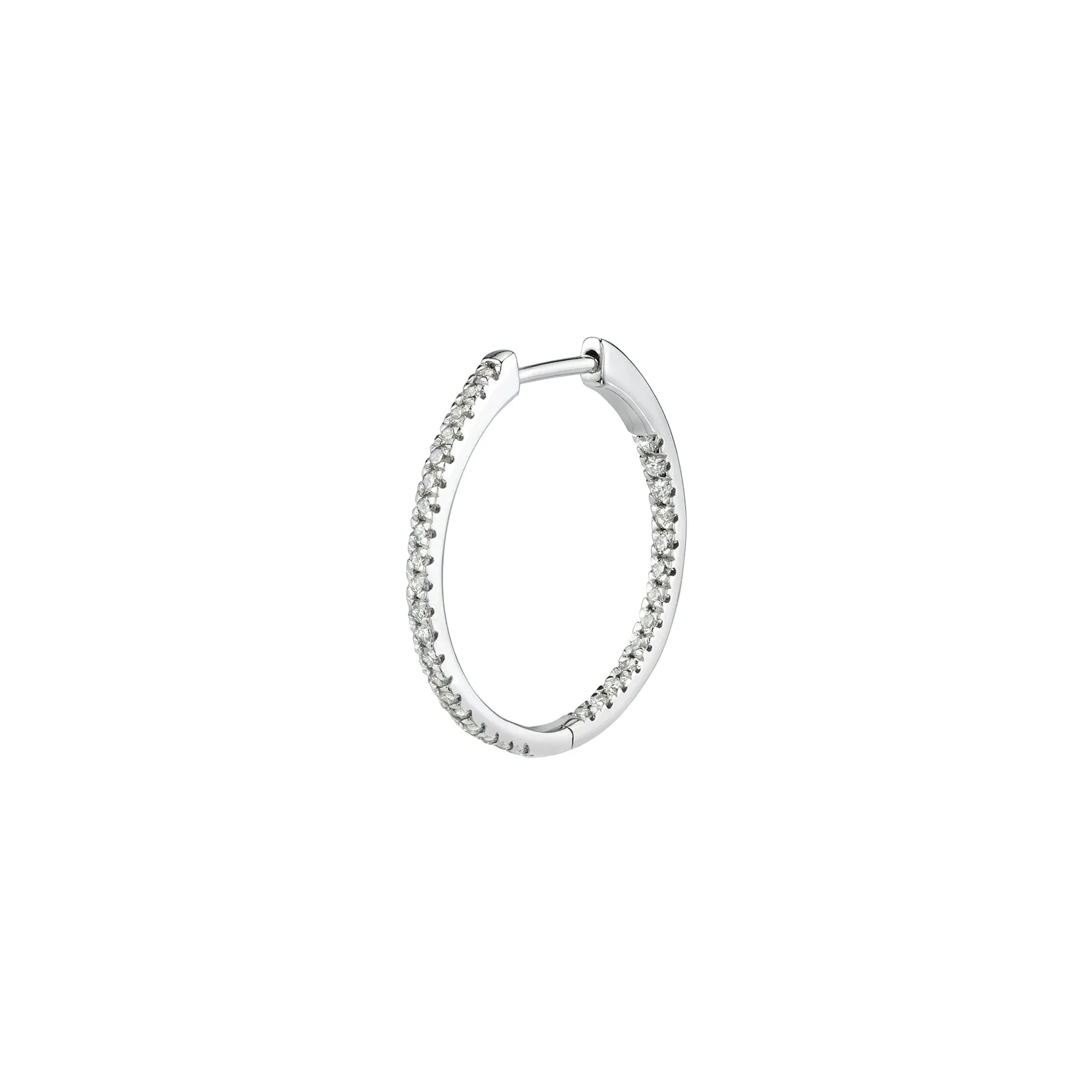 Small Inside Out Hoop - White Diamond / 14k White Gold