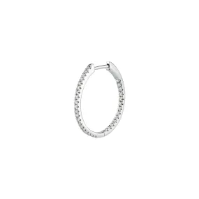 Small Inside Out Hoop - White Diamond / 14k White Gold