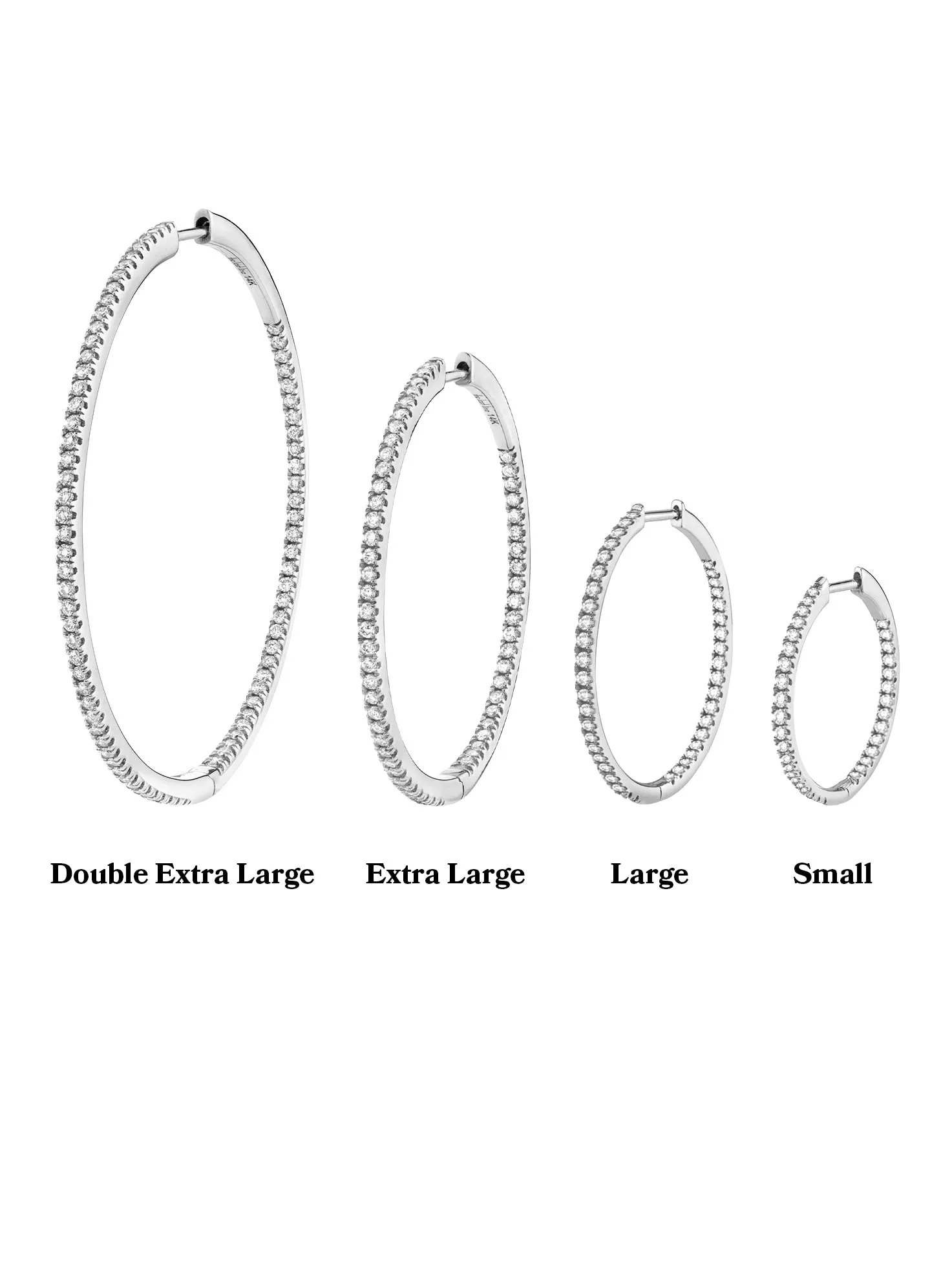 Small Inside Out Hoop - White Diamond / 14k White Gold