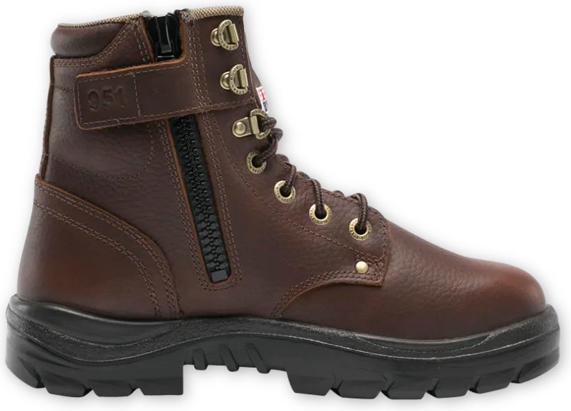 'Steel Blue' Men's 6 Argyle Zip EH Steel Toe - Oak