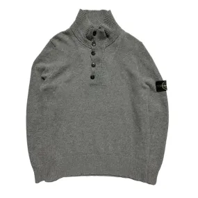 Stone Island Grey Wool Quarter Zip