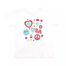 Sweet Wink 4th Of July Doodle S/S Tee - White