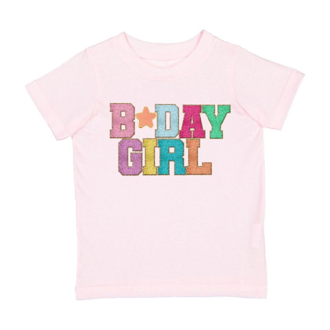 Sweet Wink Birthday Girl Patch S/S Tee - Ballet Pink