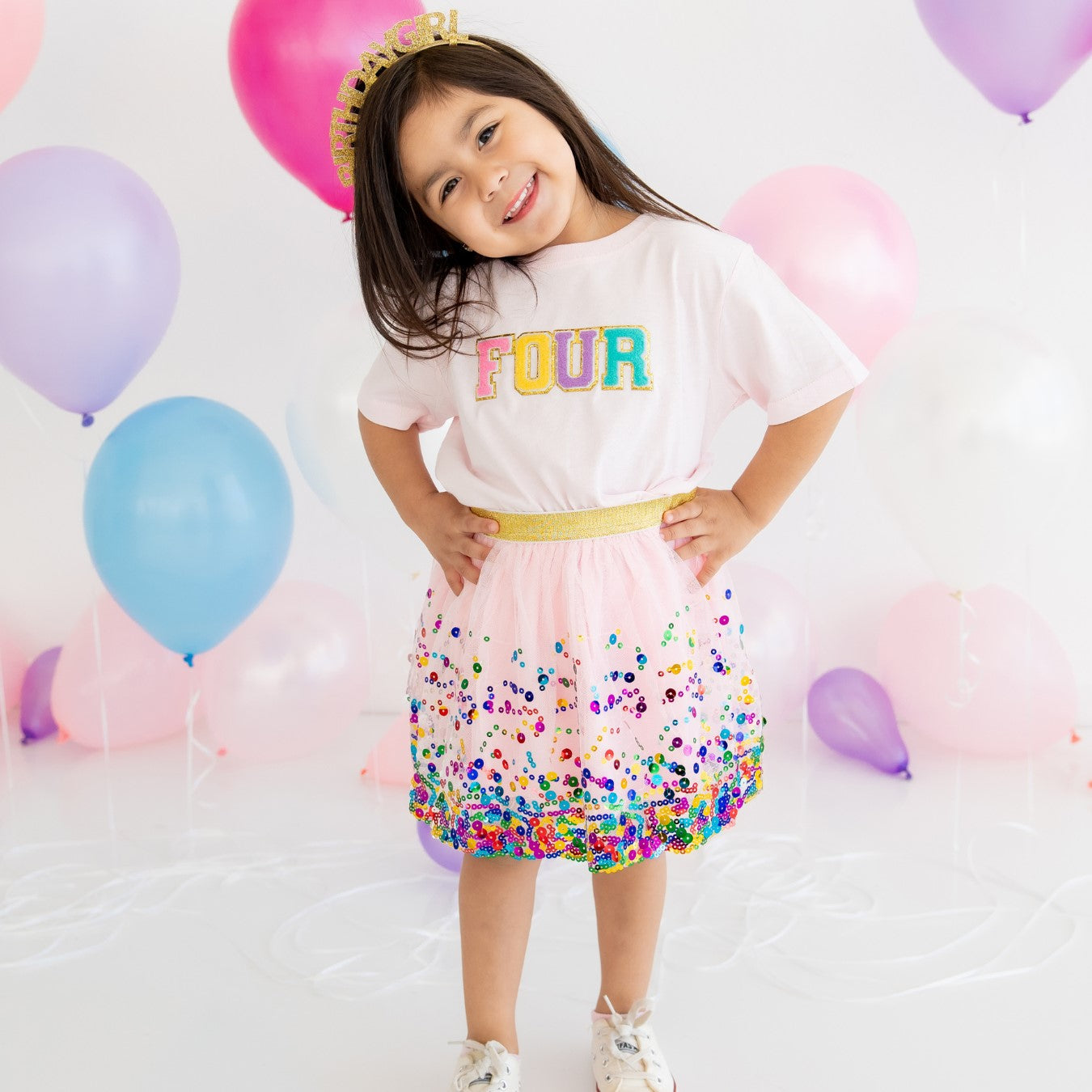 Sweet Wink Fourth Birthday Patch S/S Tee - Ballet