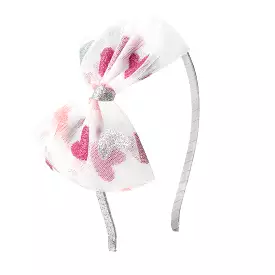 Sweet Wink Glitter Heart Valentine's Day Tulle Hard Headband