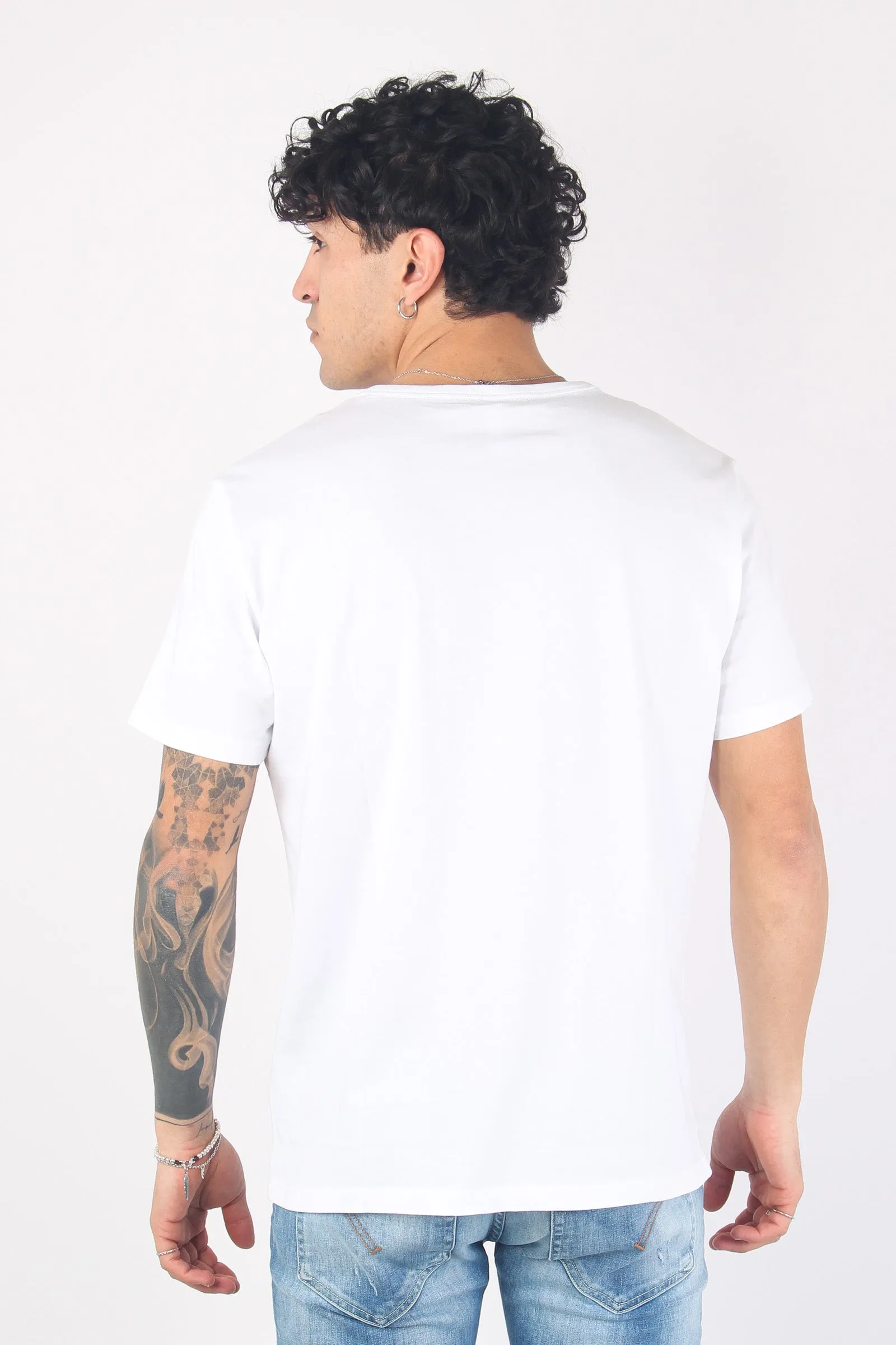 T-shirt Cotone Fiammato Taschi Bianco