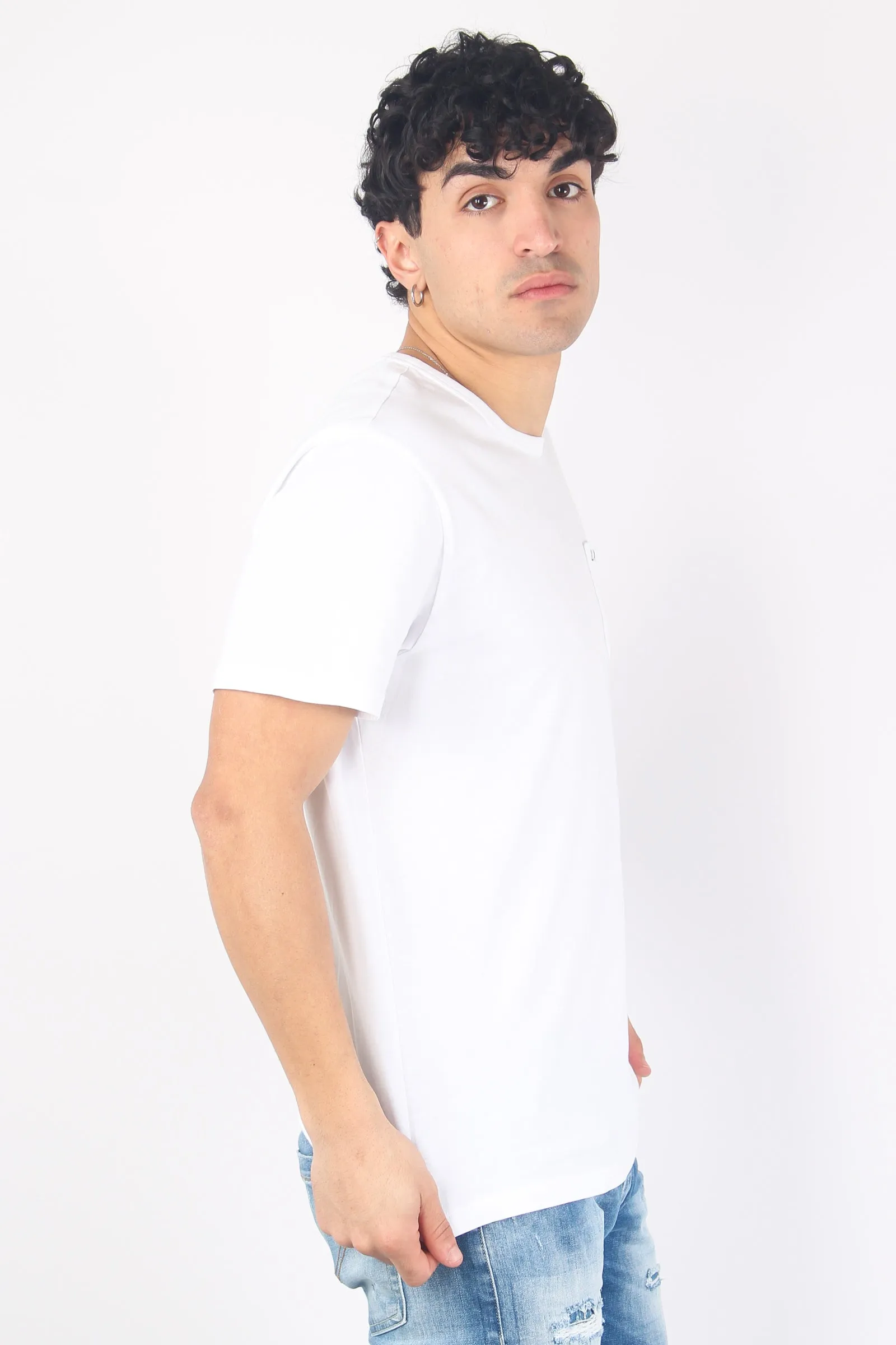 T-shirt Cotone Fiammato Taschi Bianco