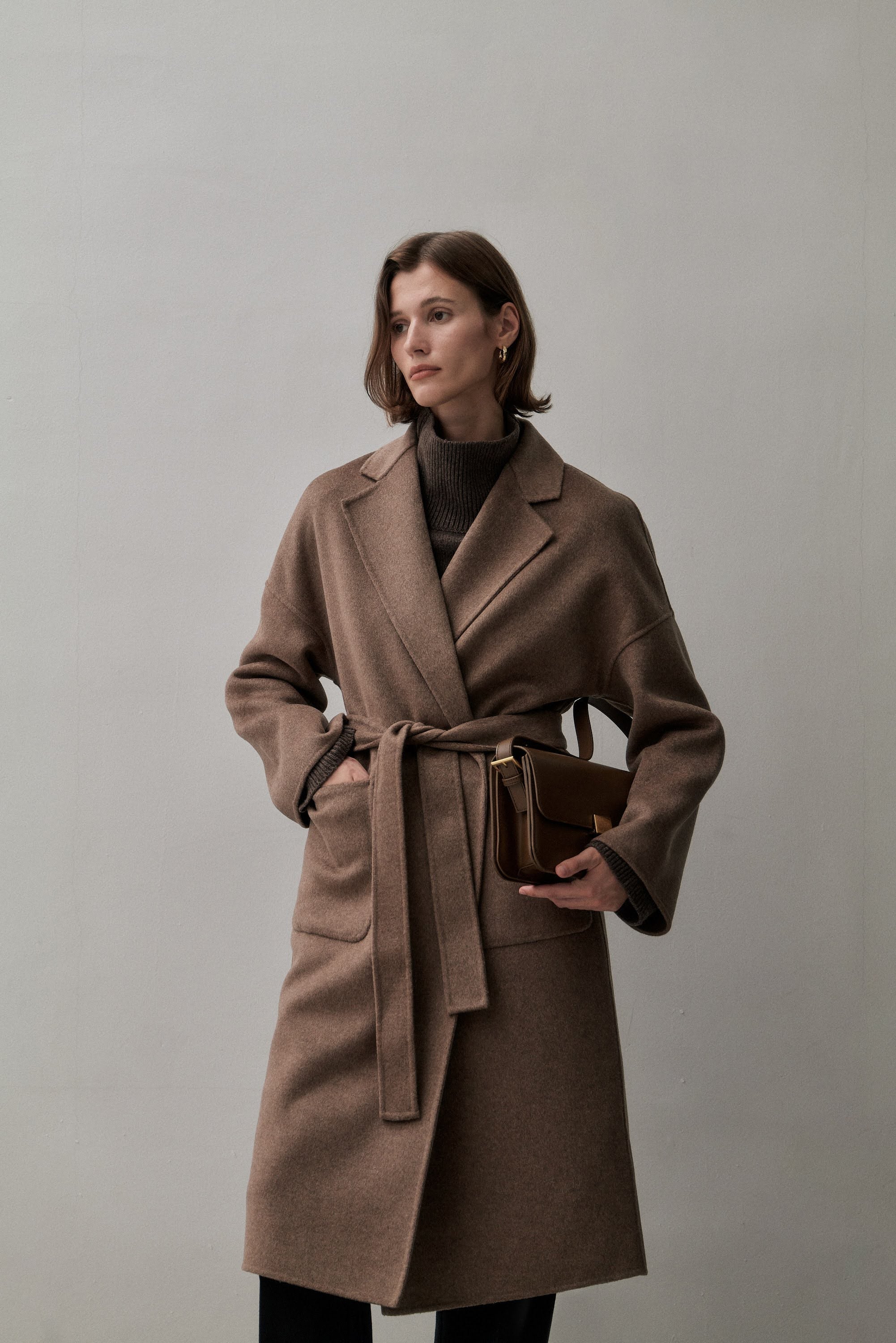 THE BOYFRIEND COAT - CHOCOLATE MELANGE