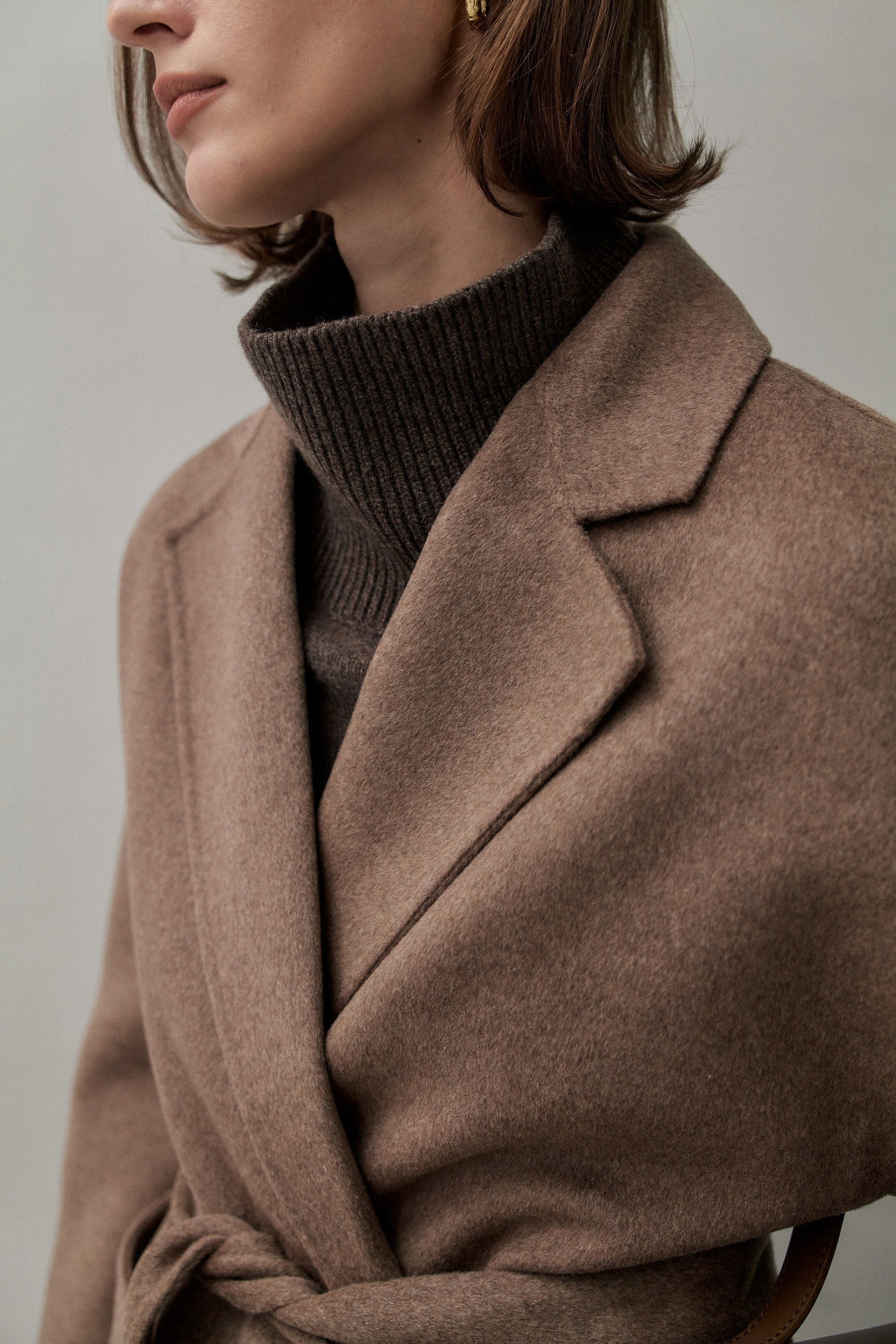 THE BOYFRIEND COAT - CHOCOLATE MELANGE