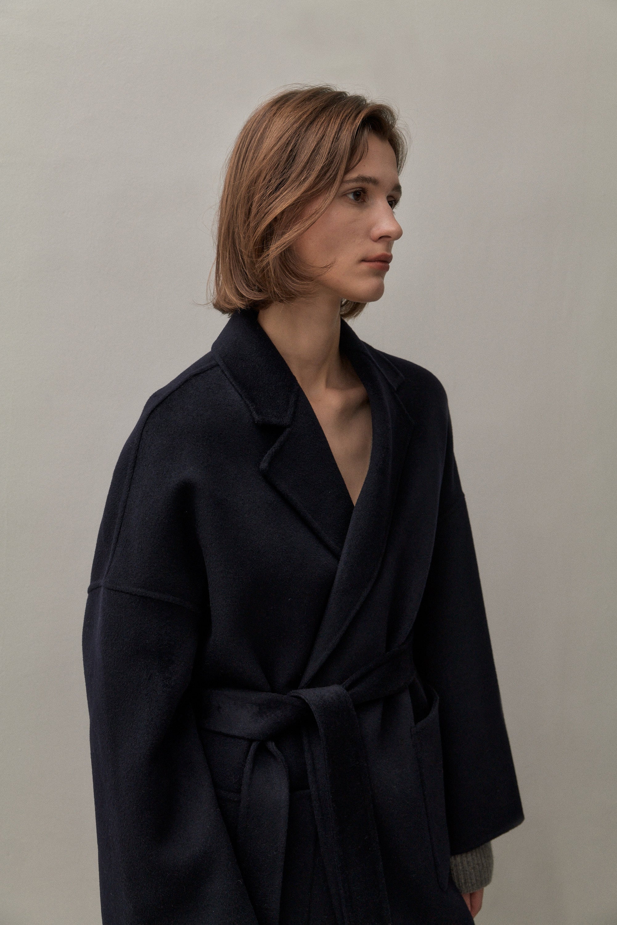 THE BOYFRIEND COAT - NAVY 90/10