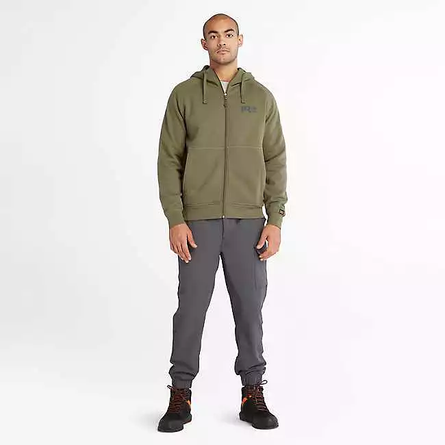 Timberland Pro Men's Hood Sport Zip Front Sweatshirt -Olive- TB0A64RNH08