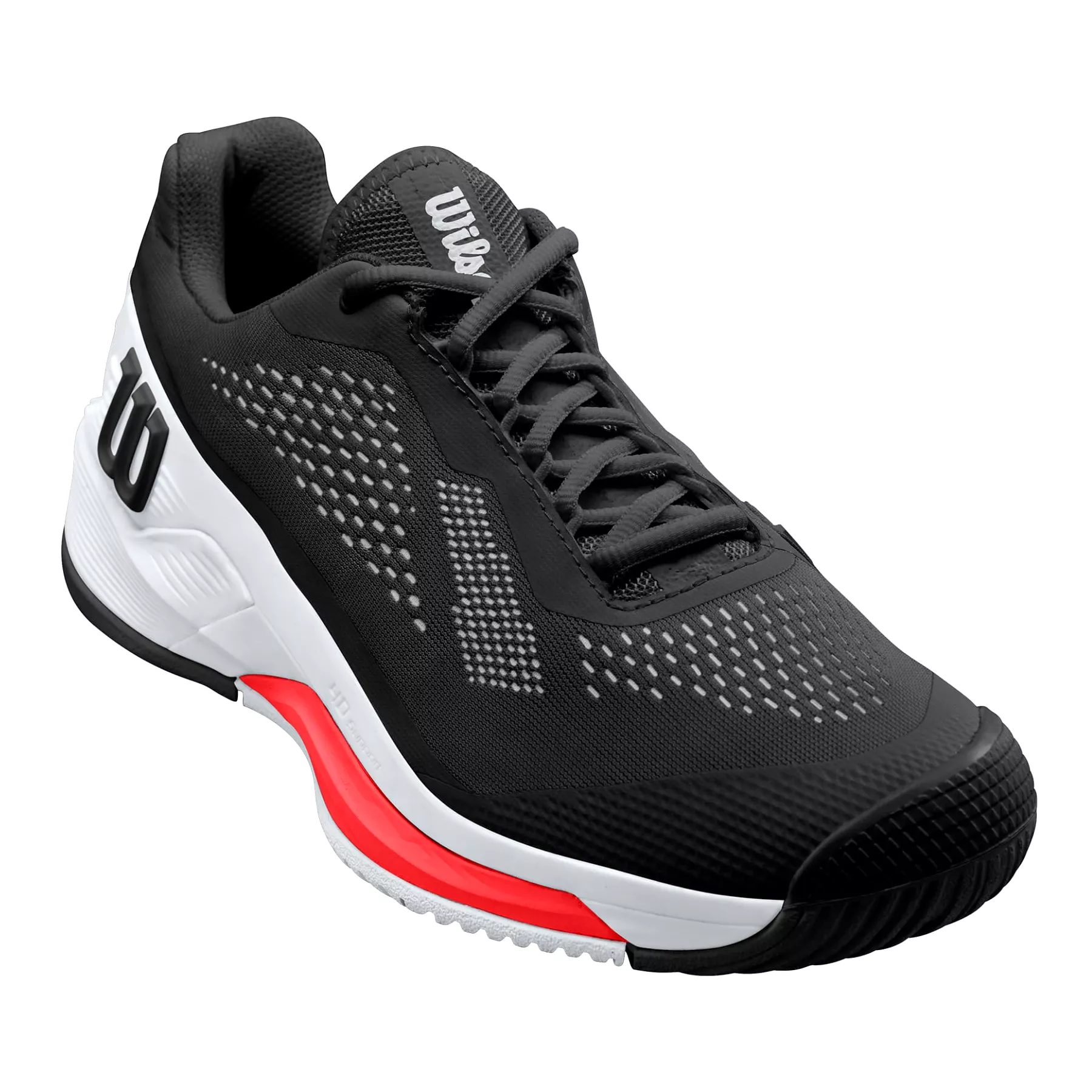 Wilson Men Rush Pro 4.0 2022 Tennis Shoes - Black/ White/ Poppy