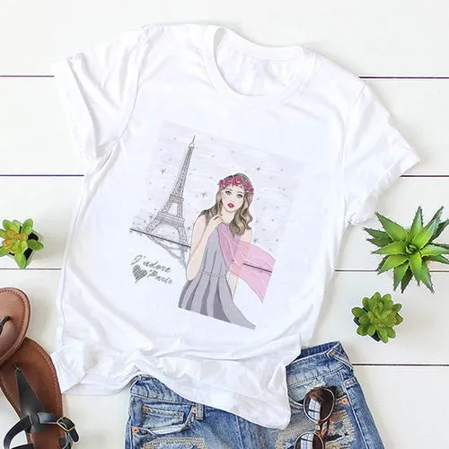 Women's T-shirt Short Sleeve T-shirts Printing Casual Printing