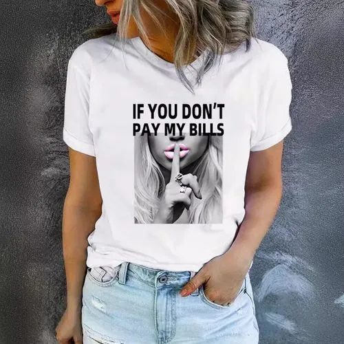 Women's T-shirt Short Sleeve T-Shirts Printing Streetwear Human Letter