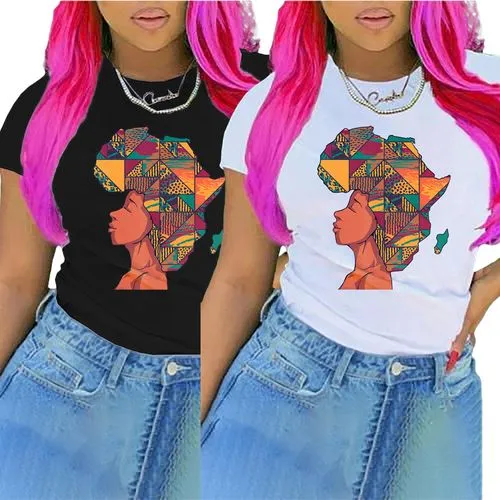 Women's T-shirt Short Sleeve T-Shirts Printing Streetwear Portrait