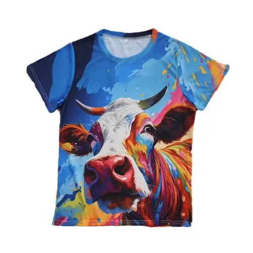 Women's T-shirt Short Sleeve T-Shirts Simple Style Cattle