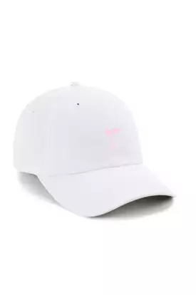 Women's White Small Fit Performance Hat (Pink)