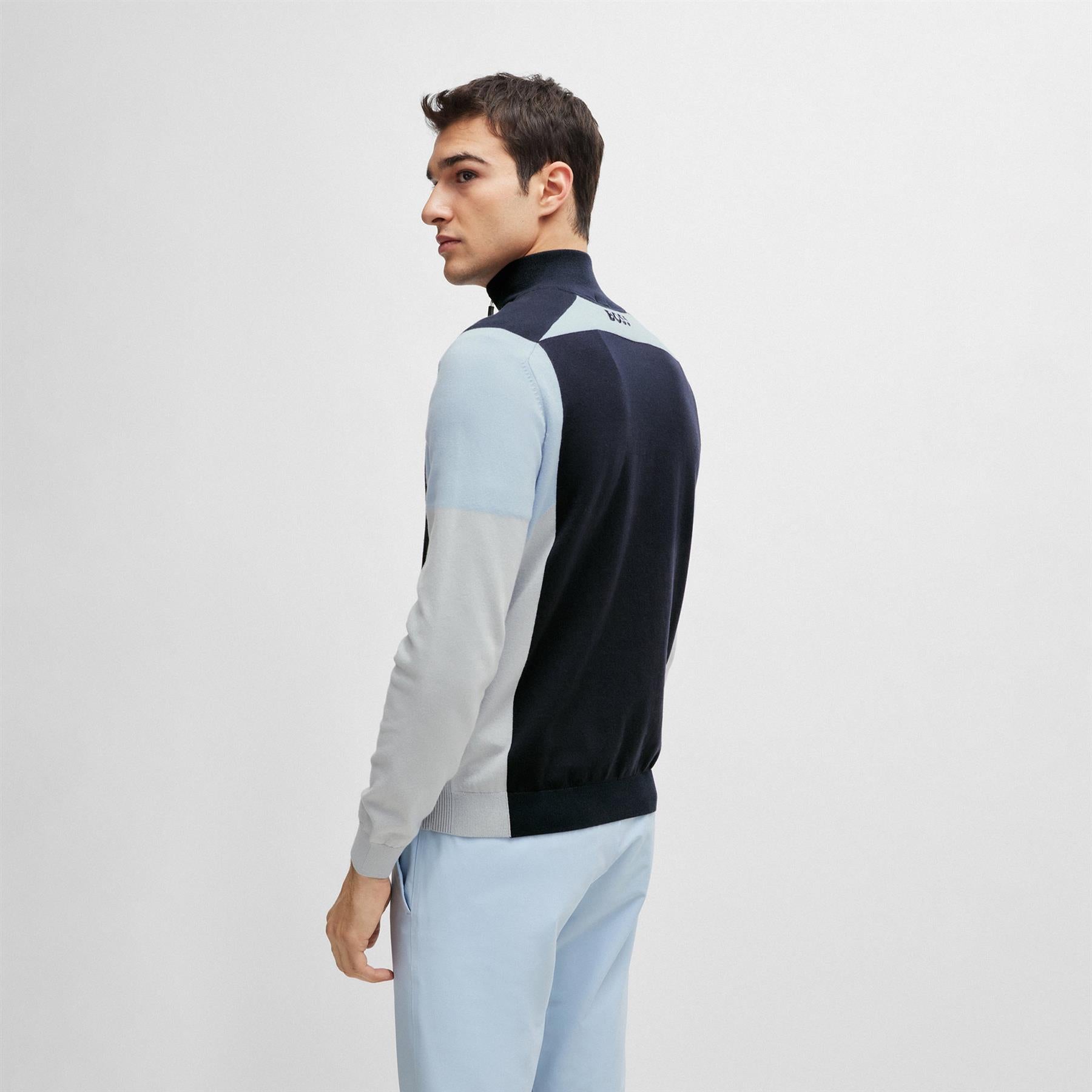 Zelchior-X Regular Fit Quarter Zip Knit Dark Blue - SU24